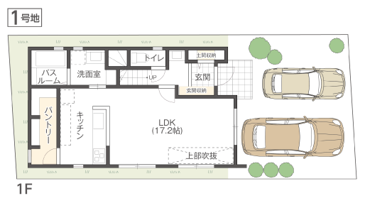 久宝園3丁目1号地1F 間取り図