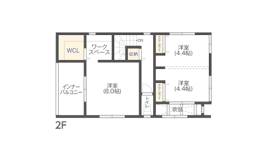 久宝園3丁目1号地2F 間取り図